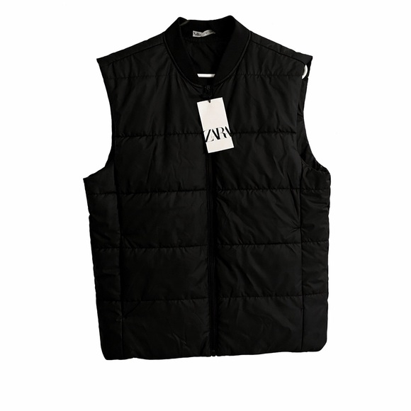 Zara Jackets & Blazers - ZARA Black Quilted Vest BNWT